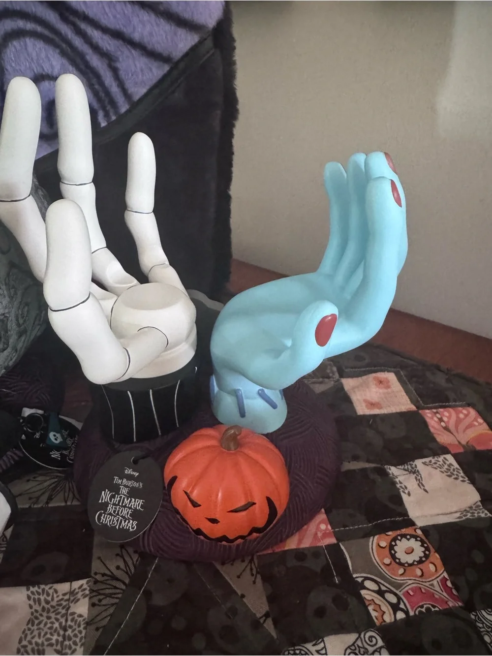 NBCxBBW Jack and sally hand candle holder